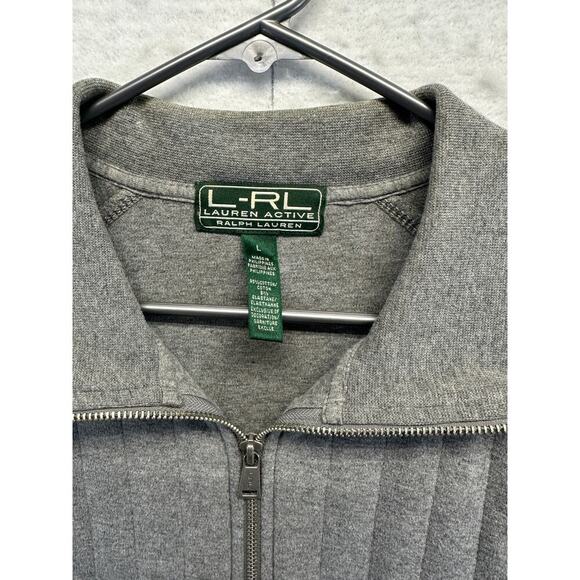 Lauren Active Ralph Lauren Full‎ Zip Ribbed Jacket L Women Gray Active Wear Vtg - Picture 3 of 6